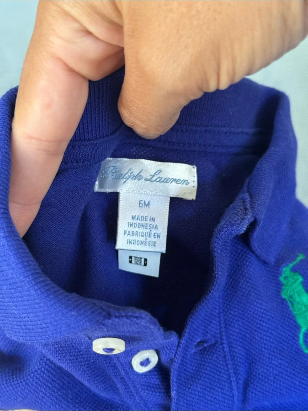 Ralph Lauren Colorblock Polo Romper in Navy, Yellow & Green